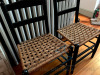 2 Wooden Chairs with Rattan Seats - 2