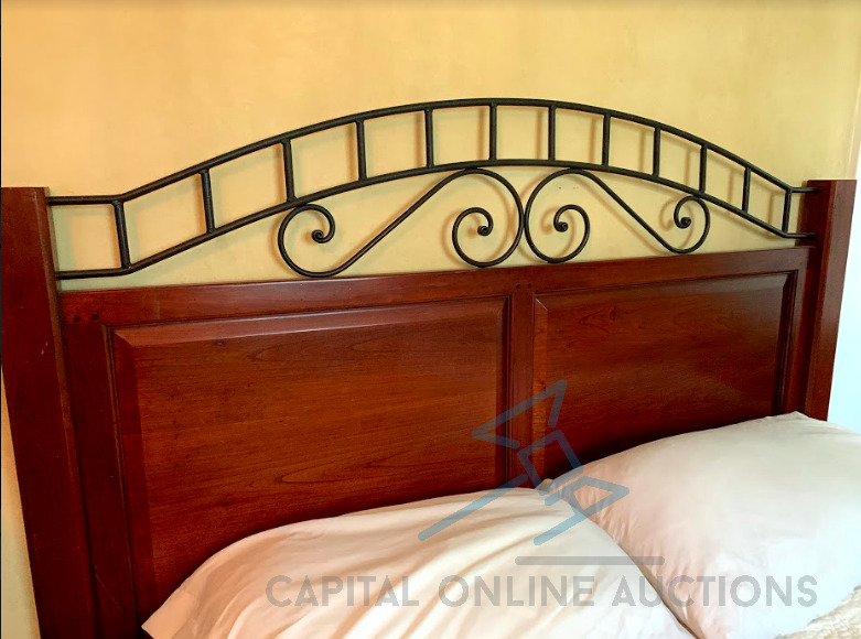 Wooden with Iron Accented Queen Headboard
