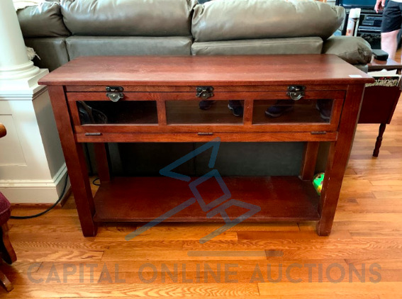 Wooden End Table with display