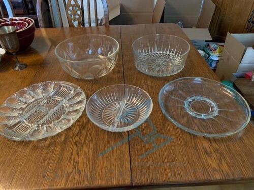 5 Glass Bowls & Plates