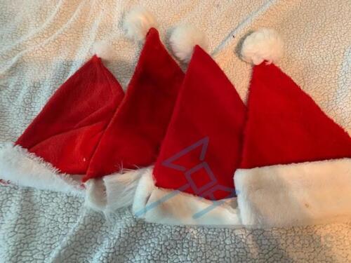 4 Red Santa Hats