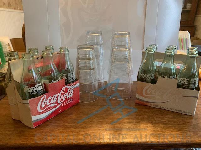 Vintage Coke Bottles and Glasses