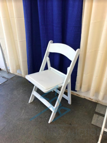 (50) White Padded Folding Chairs