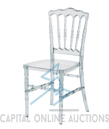 (100) New Napoleon Stackable Polycarbonate chair-Clear (Unassembled)