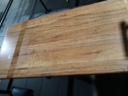 Butcher Block Style Wood Tables with 2 Benches