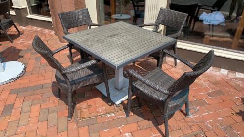 Outdoor Patio Set with 1 Table and 4 Chairs
