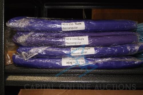 (4) 90X156 Purple Poly Linen