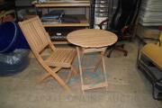 Teak Folding Cafe Tableand Folding Chair