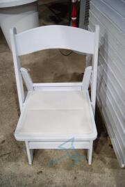 (32) White Resin Padded Chairs