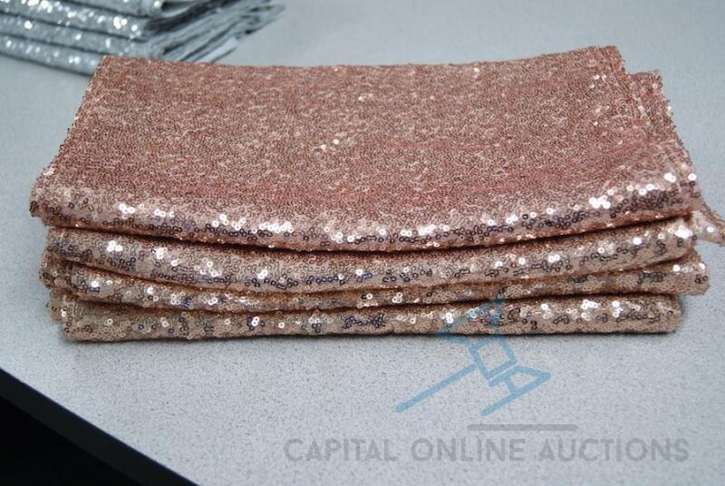 (4) Blush Sequin Table Runners