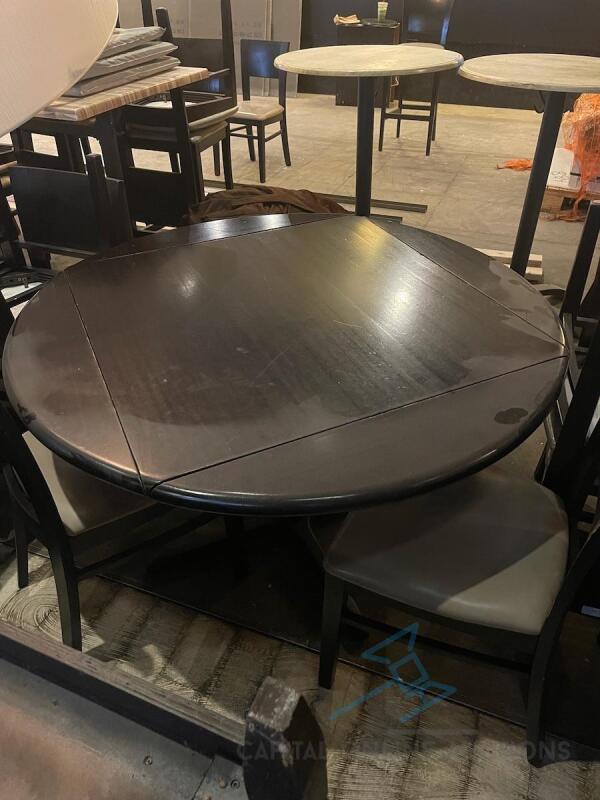 Hardwood Square Dining Table with expandable leafs