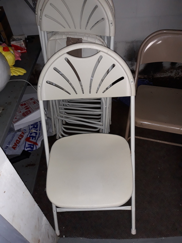 White and Metal Folding Chairs
