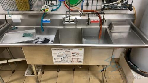 Duke 3 Compartment 84" Stainless Steel Sink