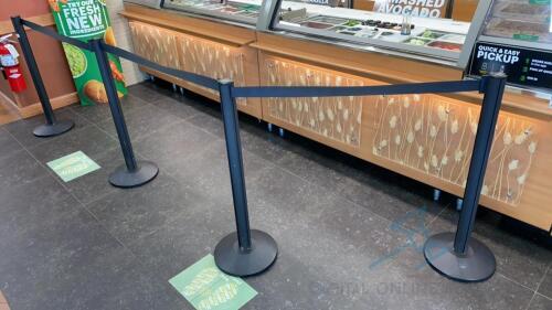 Stanchions with Retractable Belt Barrier