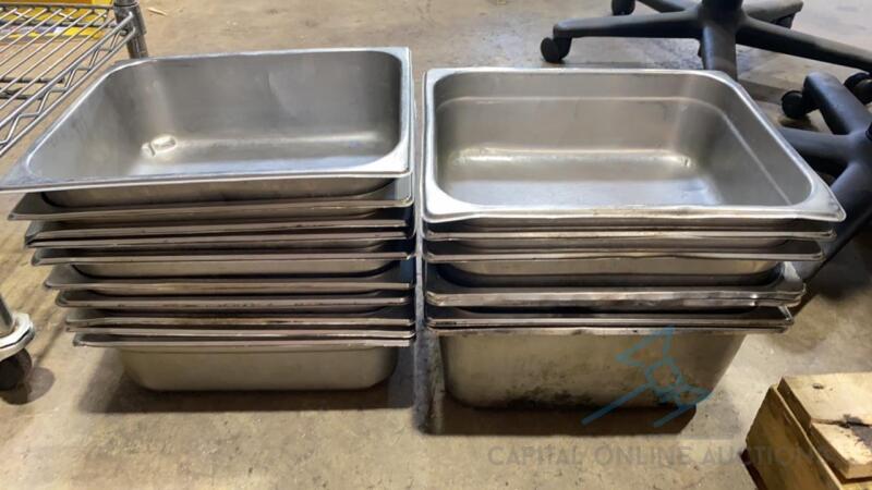 (17) 1/2 Size Hotel Pans - Assorted Depths