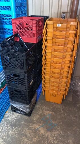 Large lot of Milk Crates & Storage Bins