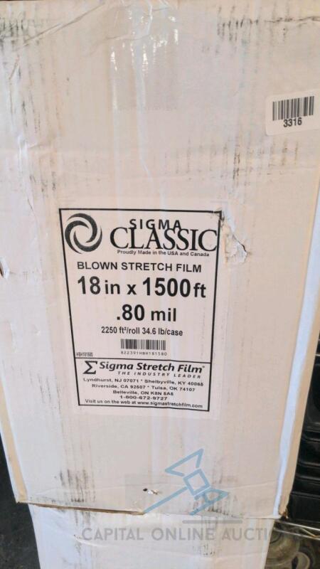 2 rolls of Sigma Classic Blown Stretch Film: 18 in. x 1500ft (Clear)