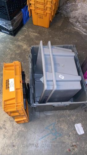 Assorted storage bins