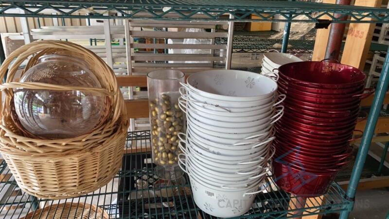 Miscellaneous Lot - Baskets, Buckets, Decor, Napkin Dispensers