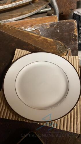 (24) 8" Silver Rimmed Plates