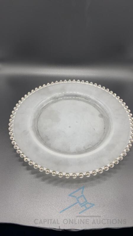 (156) 10" Frosted Glass Plates