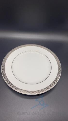 (167) 8" Silver Rimmed Plates