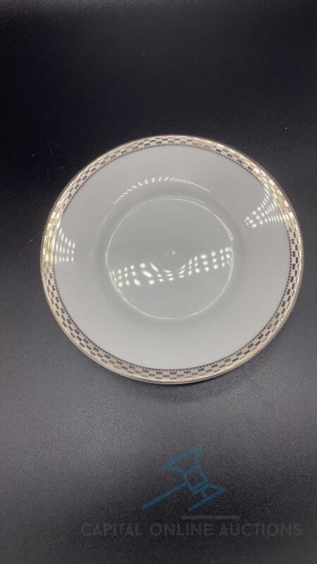 (120) 5.5" Silver Rimmed Plates