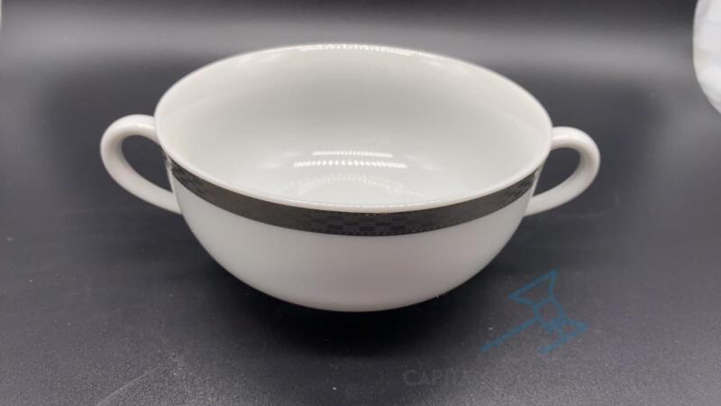 (100) Silver Rimmed Soup Cup