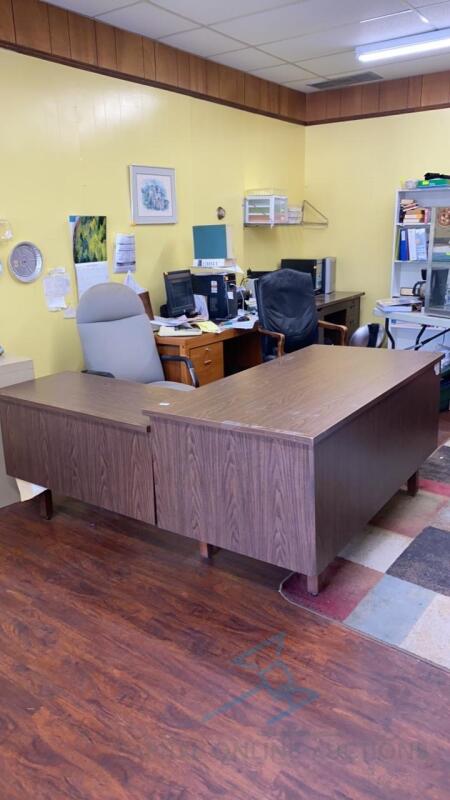 Brown L Shaped Desk