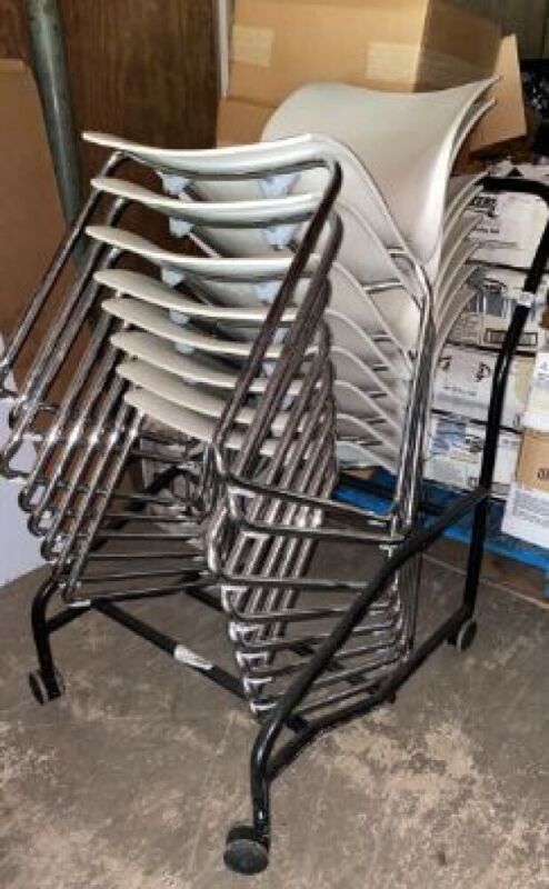 (8) Chairs and Chair Cart
